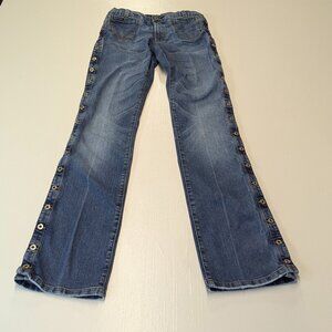 Dolce & Gabbana Ittierre Jeans Size 27 Buttons Down Sides Medium Wash